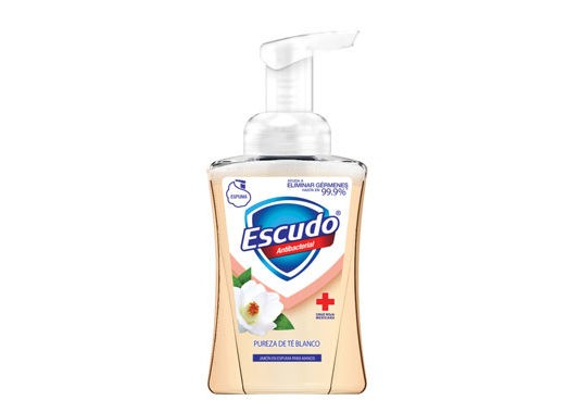 Escudo hace mucha espuma con su nuevo jabón para manos nuevo jabón Escudo Espuma
