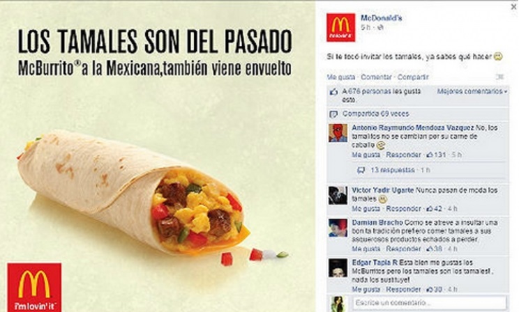 Le llueven críticas a McDonald's por post sobre tamales en el Día de la Candelaria 1 post-mcdonalds
