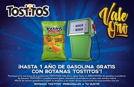 ¿Gasolina gratis por un año? Tostitos lanza promoción de oro en la región norte de México Tostitos Valen Oro