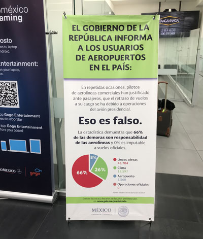 «Yo no fui, fue Teté», así la campaña del Gobierno de la República en el aeropuerto
