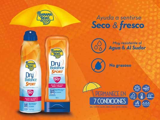 Trivia: Banana Boat Dry Balance Sport protege tu piel mientras haces ejercicio protector solar Dry Balance Sport
