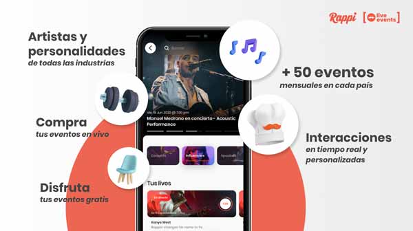 Rappi Entretenimiento, la nueva vertical creada para brindar diversión a los usuarios 2 Live Events