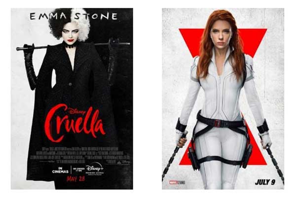 cruella-y-black-widow estreno Cruella y Black Widow