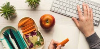 alimentación saludable en oficina