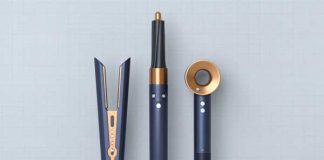 productos para el cabello Dyson azul prusiano