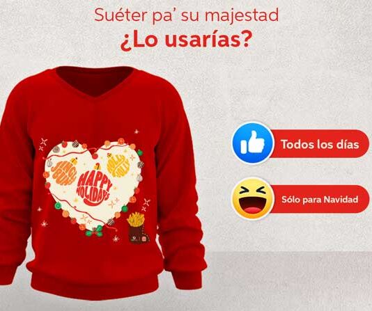 Burger King y DiDi Food regalarán ugly sweaters de edición limitada Burger King y Didi Food ugly sweaters