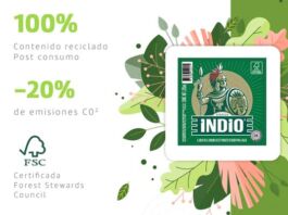 etiqueta de papel reciclado cerveza Indio