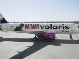 Bruce, el avión de Volaris que celebra el estreno de The Batman avión The Batman Volaris
