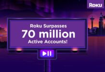 Roku supera 70 millones de cuentas activas