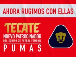 Tecate ruge con el patrocinio de Pumas Femenil Tecate patrocinador de Pumas Femenil