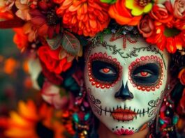 maquillaje para Halloween y Día de Muertos