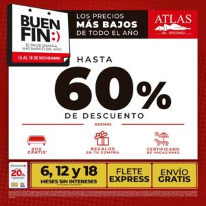 descuento Buen Fin colchones Atlas