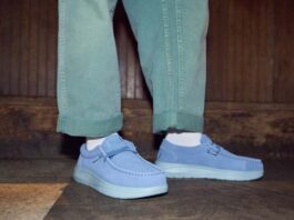 Wally Comf Suede de Hey Dude ofrece más confort, más estilo y más impacto silueta Wally Comf Suede Hey Dude