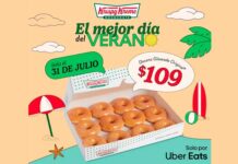 docena glaseada original Krispy Kreme y Uber Eats