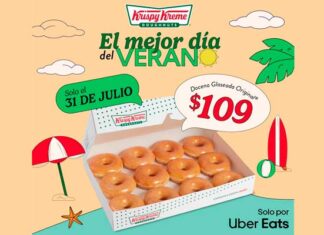Krispy Kreme y Uber Eats ofrecen docena glaseada original a $109 pesos docena glaseada original Krispy Kreme y Uber Eats