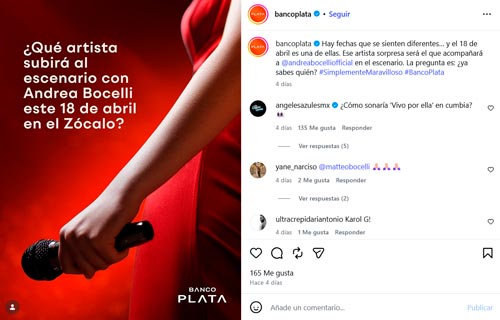 Banco Plata suma a Los Ángeles Azules como invitados al concierto de Andrea Bocelli 1 redes sociales Banco Plata