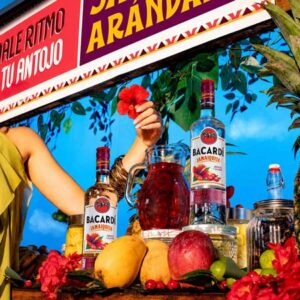 vitrolero para cócteles con jamaica